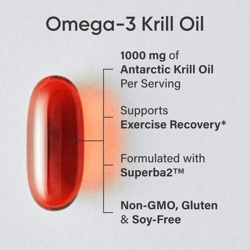 Aceite de Krill Antártico 1000 mg (2 veces fuerza) Omega-3s EPA y DHA Astaxantina 60 ct - Imagen 2 de 5