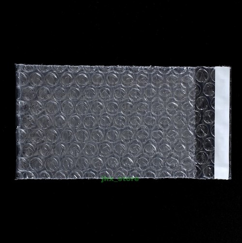 100 PCS Bubble Bags 3" x 3.5"_80 x 90+20mm Clear Poly Envelope Packing Self Seal - Picture 1 of 12