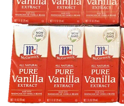 McCormick All Natural Pure Vanilla Extract (Non-GMO), 1 fl oz - 12 Count.