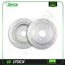Rear Brake Rotors Drilled & Slot For 14 15 16 17 Infiniti Q50 Hybrid 3.5