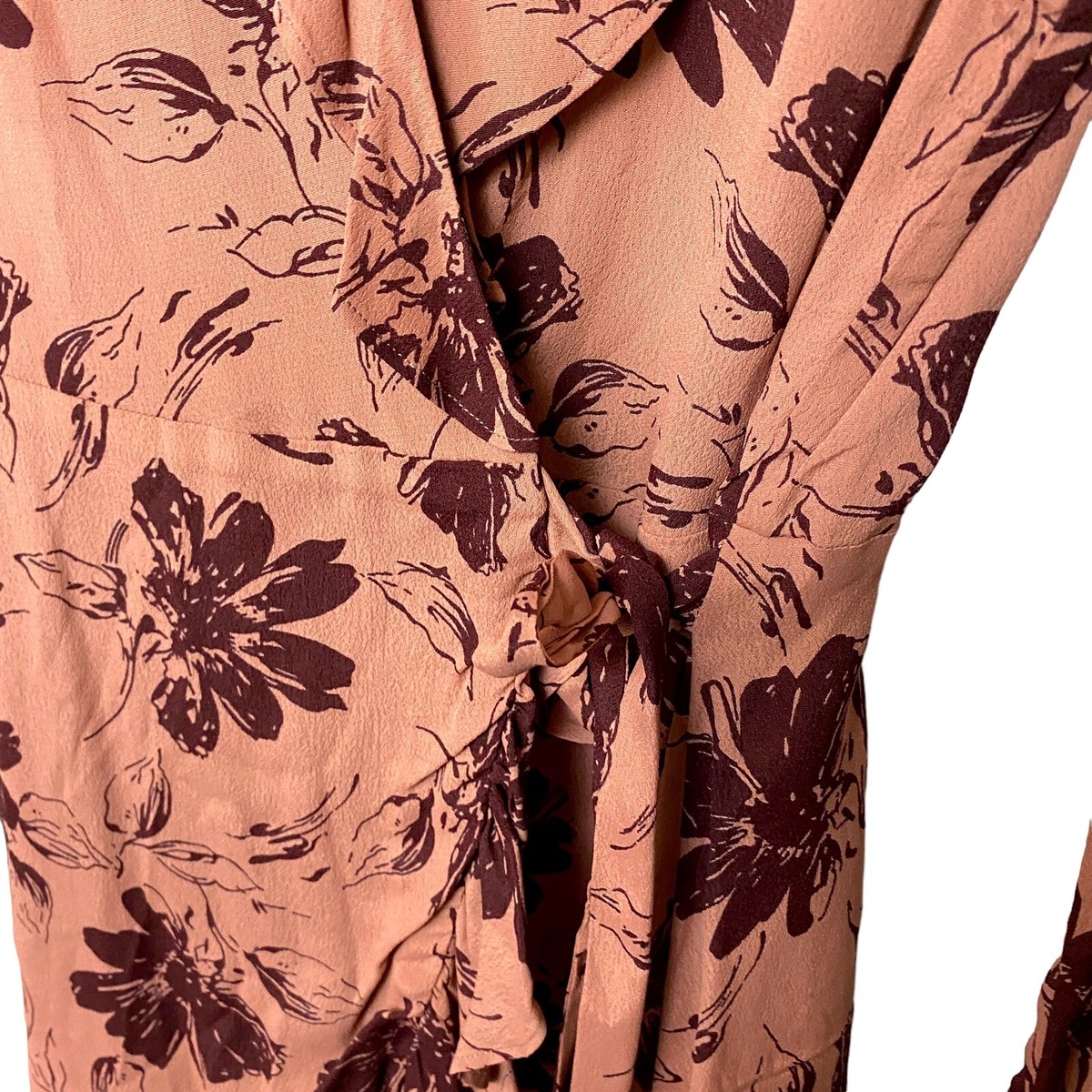 Designer Wrap Dress Size Small by Lavender Brown Pink Burgundy Floral | eBay Designer Wrap Dress Size Small by Lavender Brown Pink Burgundy Floral | eBay