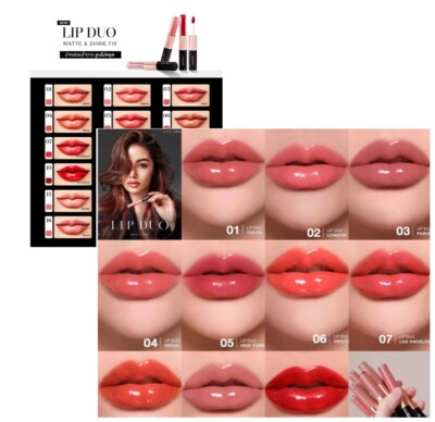 Lip Duo Matte & Shine Fix KATHY AMREZ Lipstick Nourishes Lips Smooth 3ml