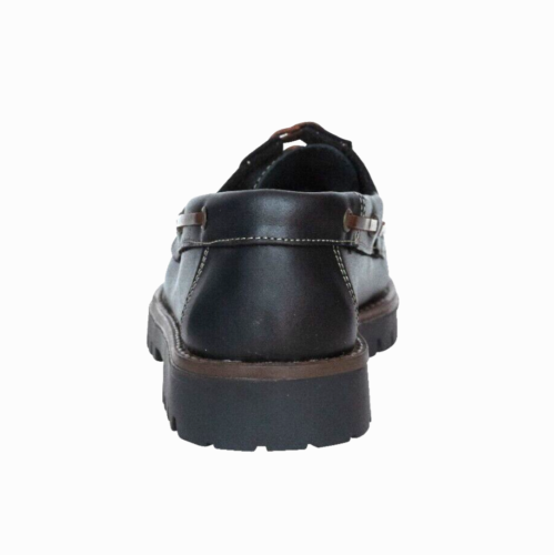Bootsschuhe Herren schwarz Deckschuhe Segelschuhe Leder Schnürer 3 Eye Boat Shoe - 第 8/11 張圖片