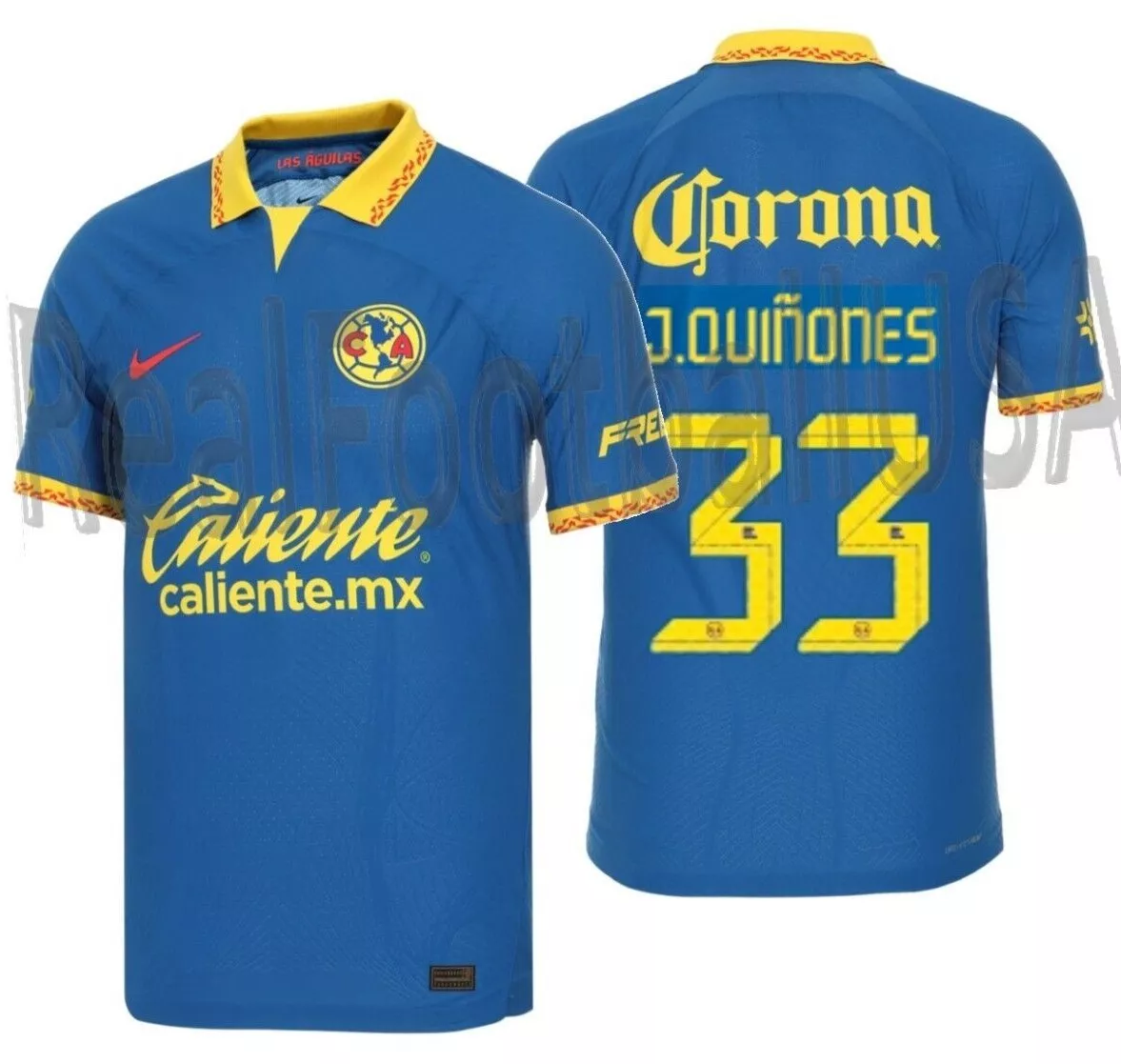 Club America Jersey Las Aguilas Black & Yellow Retro Soccer 