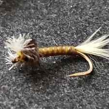 FLY FISHING FLIES SIZE 12 NYMPH MIDGE OLIVE V-RIB CUSTOM TIED 