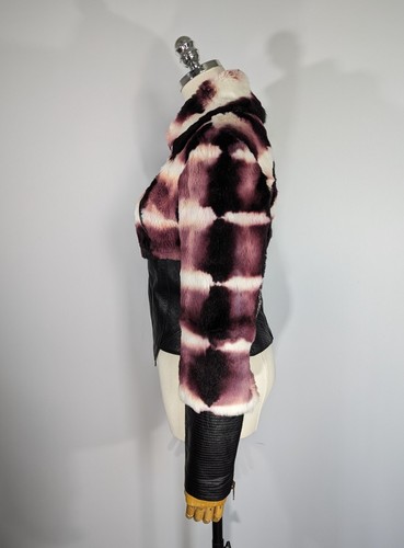 Giacca donna VERSACE Jeans Couture pelle pelliccia di coniglio Made in Italy - Foto 7 di 24