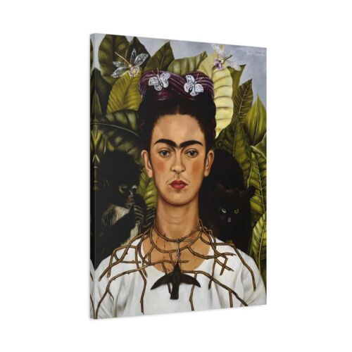Collana Spina Autoritratto Frida Kahlo Colibrì Stampa Tela Famosa Messicana - Foto 10 di 11