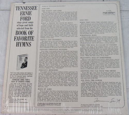 Tennessee Ernie Ford Sings From his Book of Favorite Hymns, Vinyl Records LP - Picture 2 of 2