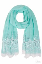 ScarvesMe Women's Fashion Lace Sequin Bordered Scarf