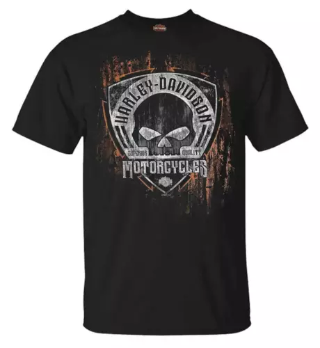 Harley-Davidson Men's Corrosion Skull Short Sleeve Crew-Neck T-Shirt - Black