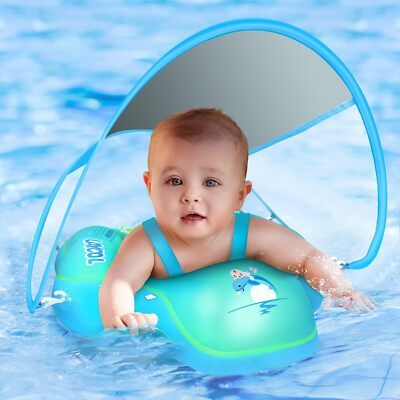 #ad Baby Swimming Float with UPF50 Sun Canopy Baby Floats for Pool No Flip O