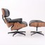 light rosewood eam/es style lounge chair & ottoman real italian leather armchair