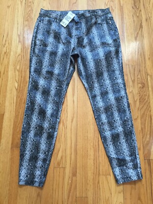 NWT HUE Ultra Soft Fashion Denim Legging X-Large Brown - Python 78204 Gray $58