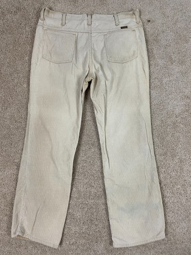 Pantalones de pana Wrangler vintage para hombre 36x29 cortos calce regular pierna recta beige - Imagen 2 de 16