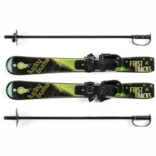 Lucky Bums Toddler Kids Beginner Plastic Snow Skis w/ Adjustable Bindings, Green