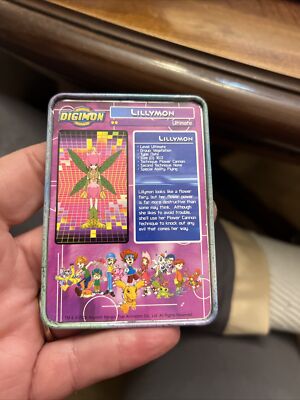 2000 Digimon Tin Metal Card Lillymon Taco Bell VG Condition