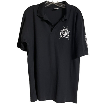 VTG Martial Arts Unisex Large Black Karasac Kali Silat Polo Shirt Logo London