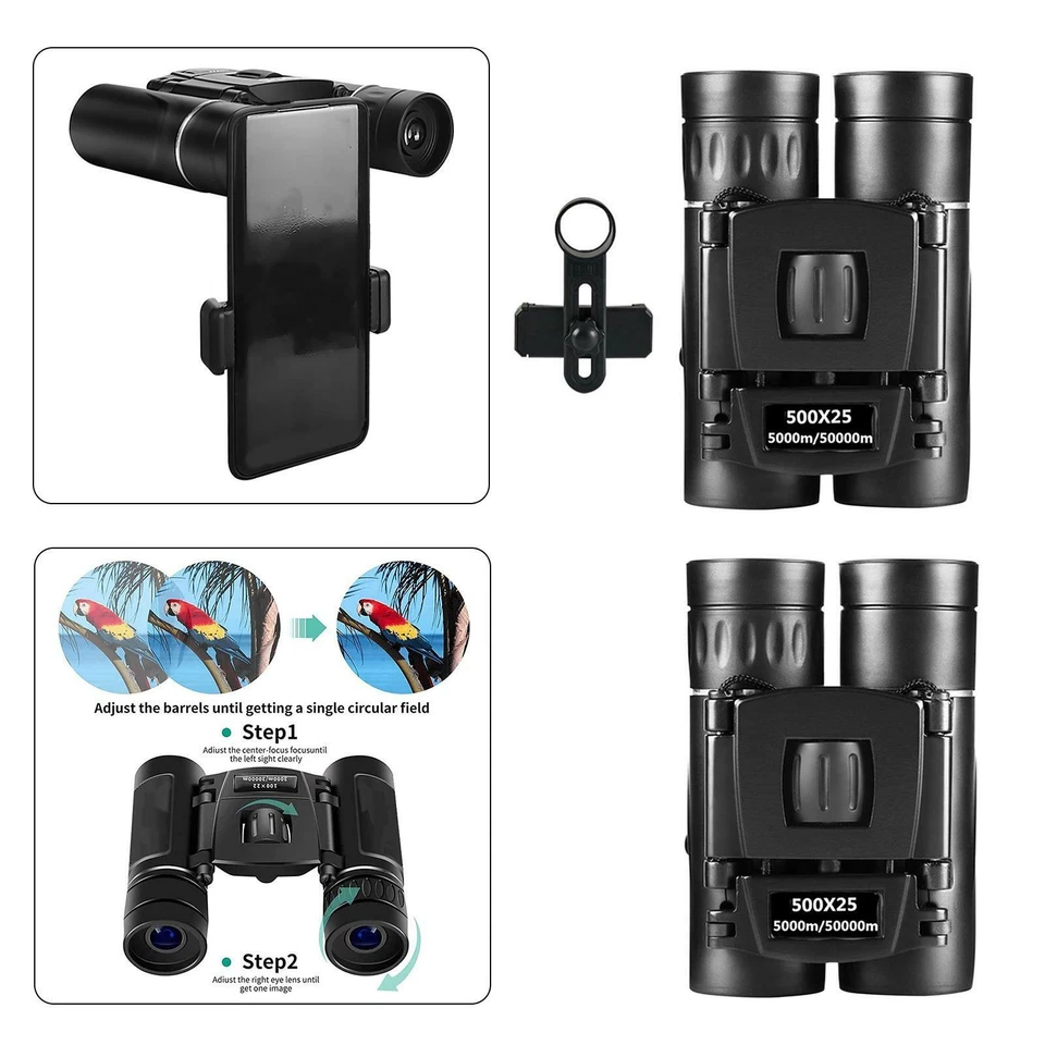 500X25 5000M/50000M Portable Zoom HD Professional Powerful Binoculars - Image 2 of 2