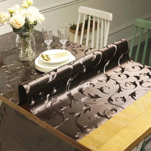 Retro Soft Glass Tablecloth Waterproof Desktop Protector Coffee Table Mat PVC - Picture 1 of 21