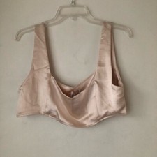 Princess Polly Huxley Champagne Satin Crop Tank 10