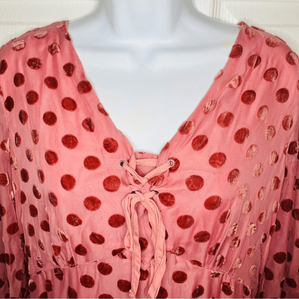 Saint Geraldine Love at First Dot Midi Dress Pink… - image 4