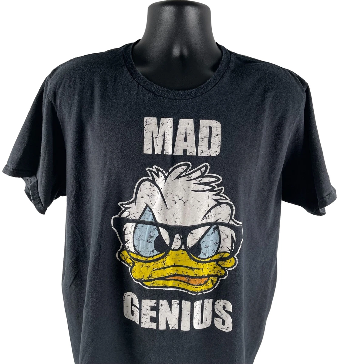 Disney Parks Donald Duck Mad Genius Mens T Shirt XL Black Big