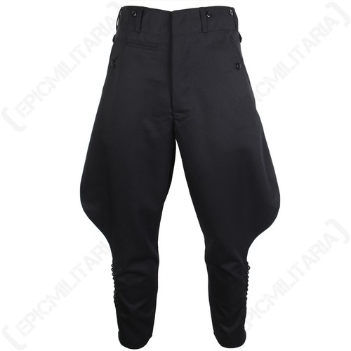 German Army Officers Black Gabardine Jodhpurs M32 WW2 Repro Wool All