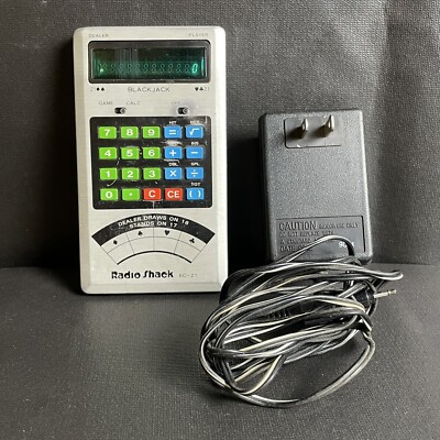 VTG Radio Shack EC-21 Blackjack Handheld Game Calculator W/power Adapter WORKS