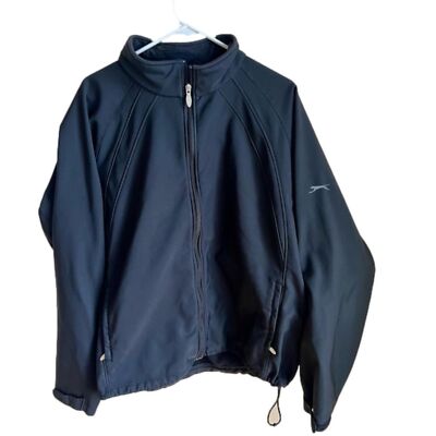 Slazenger Men’s Golf Jacket Soft Shell Full Zip Chest Logo Long leeve Black  L