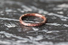 Copper Ring Stackable Hammered Rings Band Size 4.5 Promise Ring thin 2mm