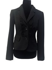 The Limited Collection Ruffle Blazer Black Sz XS