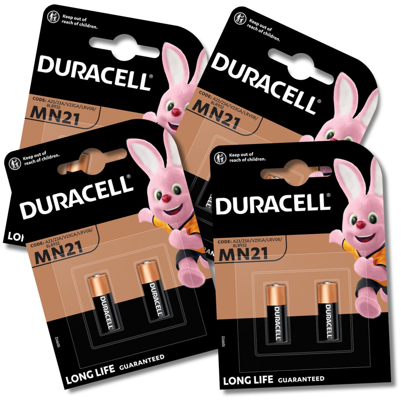 8x DURACELL MN21 A23 Batteries Alkaline 12V Security LRV08 *EXPIRY 12/2029*