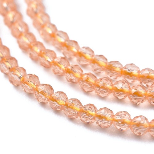 Cuentas de cristal facetado Briolette de 3 hebras redondela 2 mm 175 piezas/hebra - Imagen 19 de 40