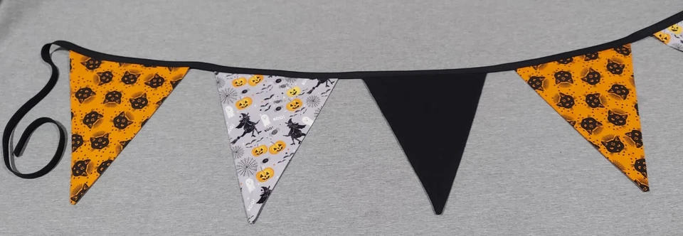 NEW Fabric Pennant Flags Bunting Banner Holiday Halloween Triangle Flag Garland - Image 2 of 4