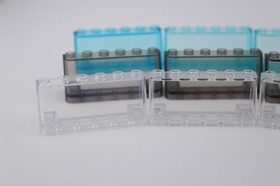 Lot of 12 genuine Lego transparent windscreens 2x6x2 4176 blue clear gray