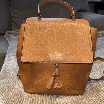 Kate Spade Womens Hayes Medium Pebbled Leather Backpack Ginger WKRU5720