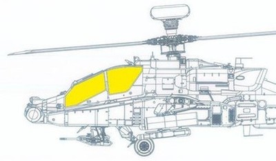 Eduard JX311 1/32 Maske AH-64E Für Takom Cockpit Masken-Set