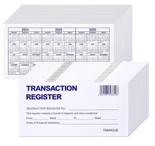 24 PCS Check Registers for Personal Checkbook, Easy to Read Checkbook Register