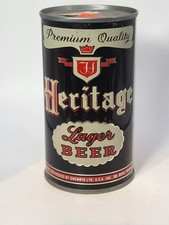 HERITAGE LAGER BEER FLAT TOP BEER CAN 1960S DREWRYS SOUTH BEND IN.