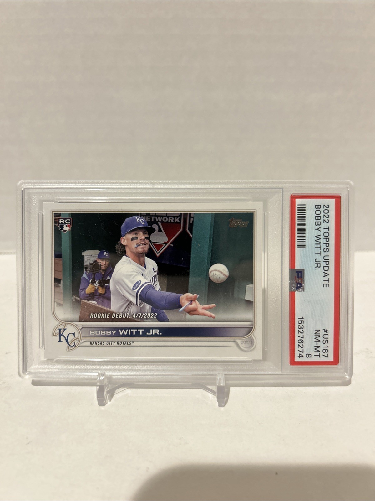 2022 TOPPS CHROME UPDATE #USC176 BOBBY WITT JR. ROOKIE RC PSA 8