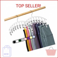Legging Organizer for Closet, Metal Yoga Pants Hanger w/Rubber Coated 2 Pack w/1