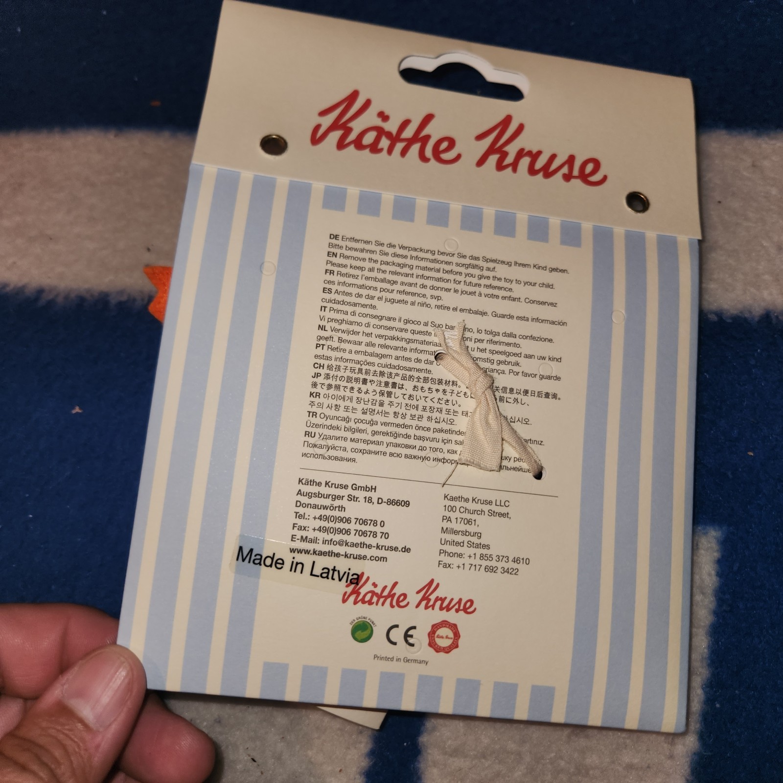 NEW Kathe Kruse Teether / Rattle Bird Plush