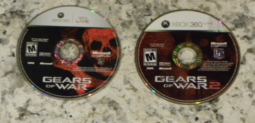 Gears of War 1 & 2 / 2 DISCS ONLY (Microsoft Xbox 360, 2006) No Tracking