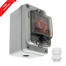IP67 660V 10A Emergency Stop Button with Box Emergency Shut off Switch E-Stop