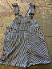 Vintage Big Mac For Toddlers Striped Railroad USA Shorts Overalls 9M Zip Fly