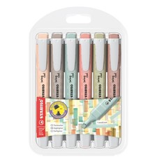 STABILO Swing Cool Nature Color Highlighter Pens, 6-Color Set, 275-6-09