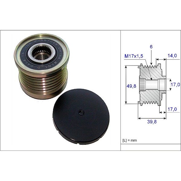 INA 535 0146 10 Generatorfreilauf FüR Renault Clio BH Riemenscheibe-image