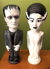 TWO Super 7 Soapies Bubble Wand Bottle Soaky Soapies FRANKENSTEIN And Bride Of