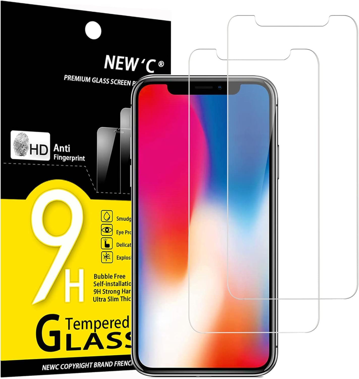 9-ЧАСОВЫЕ защитные очки для iPhone Ultra-kratzfest, защита от царапин на пальцах, в упаковке 2 штуки