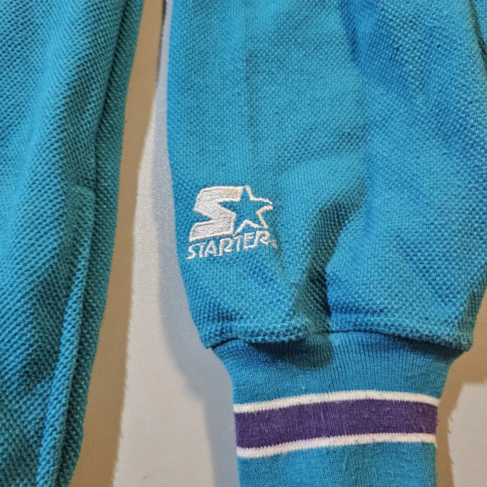 Sudadera Vintage Starter Charlotte Hornets Script Talla Grande NBA Años 90 Foto 4 de 4